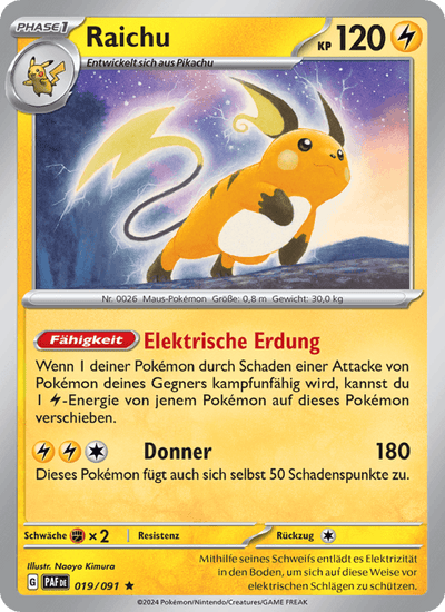 Raichu 019/091 Paldeas Schicksale Pokémon Karte