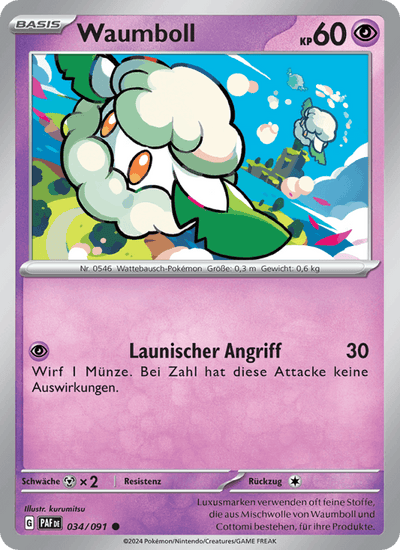 Waumboll 034/091 Paldeas Schicksale Pokémon Karte
