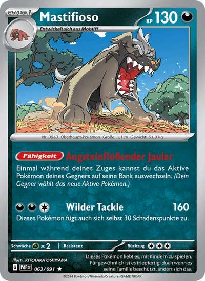Mastifioso 063/091 Paldeas Schicksale Pokémon Karte