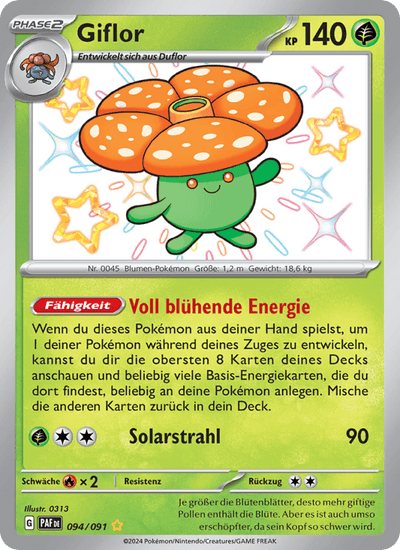 Giflor 094/091 Paldeas Schicksale Pokémon Karte