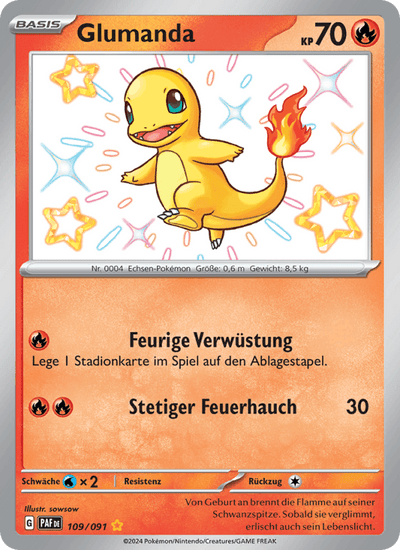 Glumanda 109/091 Paldeas Schicksale Pokémon Karte