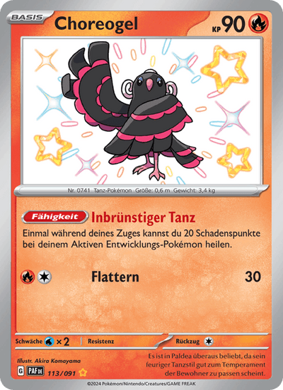 Choreogel 113/091 Paldeas Schicksale Pokémon Karte
