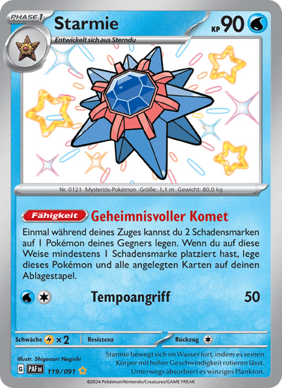 Starmie 119/091 Paldeas Schicksale Pokémon Karte