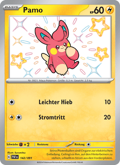 Pamo 142/091 Paldeas Schicksale Pokémon Karte