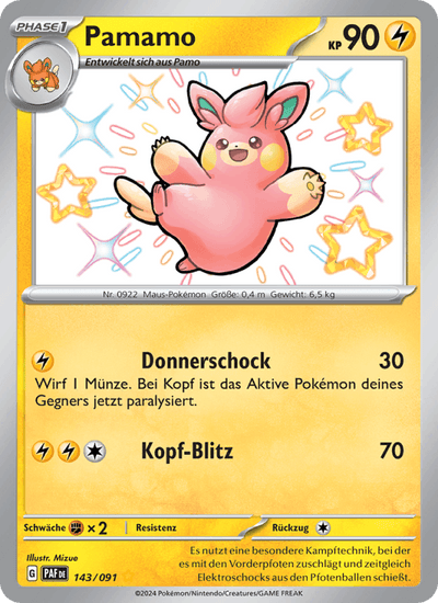 Pamamo 143/091 Paldeas Schicksale Pokémon Karte