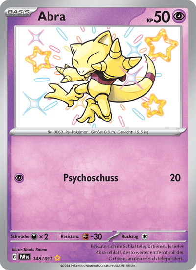 Abra 148/091 Paldeas Schicksale Pokémon Karte