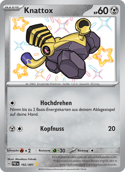 Knattox 192/091 Paldeas Schicksale Pokémon Karte