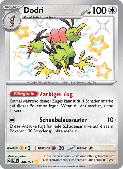 Dodri 200/091 Paldeas Schicksale Pokémon Karte