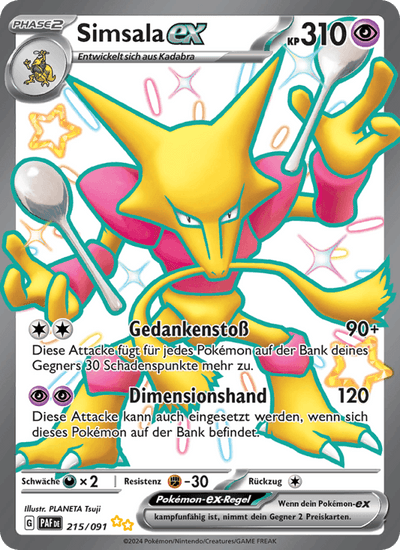 Simsala-ex 215/091 Paldeas Schicksale Pokémon Karte
