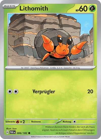 Lithomith 006/182 Paradoxrift Pokémon Karte