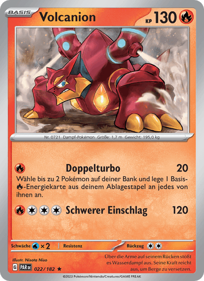 Volcanion 022/182 Paradoxrift Pokémon Karte