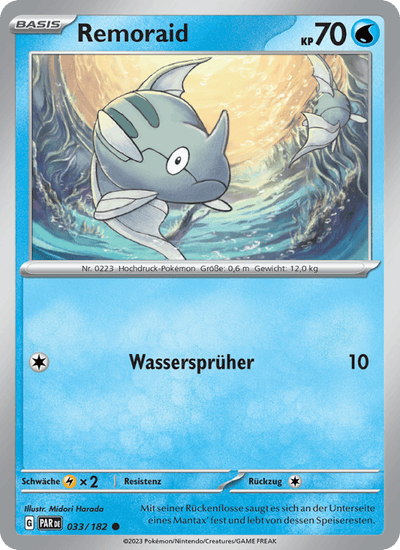Remoraid 033/182 Paradoxrift Pokémon Karte