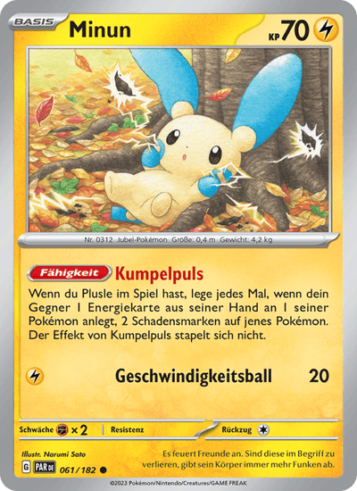 Minun 061/182 Paradoxrift Pokémon Karte