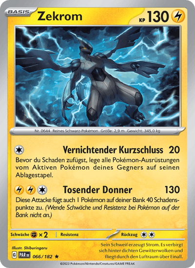 Zekrom 066/182 Paradoxrift Pokémon Karte