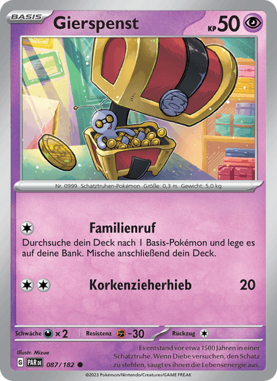 Gierspenst 087/182 Paradoxrift Pokémon Karte