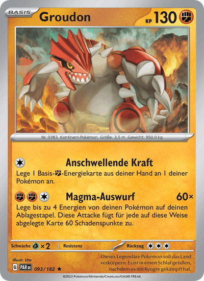 Groudon 093/182 Paradoxrift Pokémon Karte