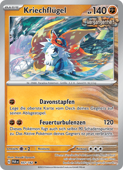 Kriechflügel 107/182 Paradoxrift Pokémon Karte