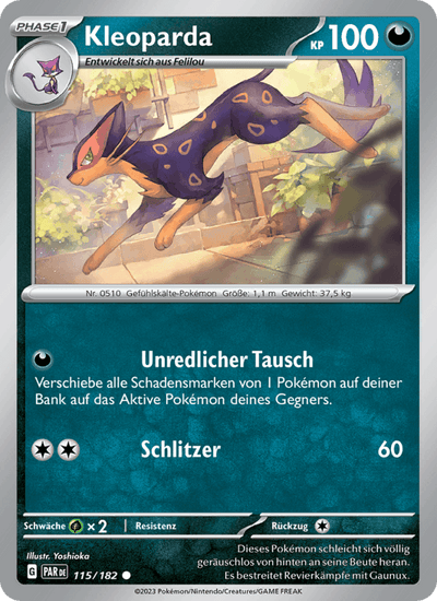 Kleoparda 115/182 Paradoxrift Pokémon Karte