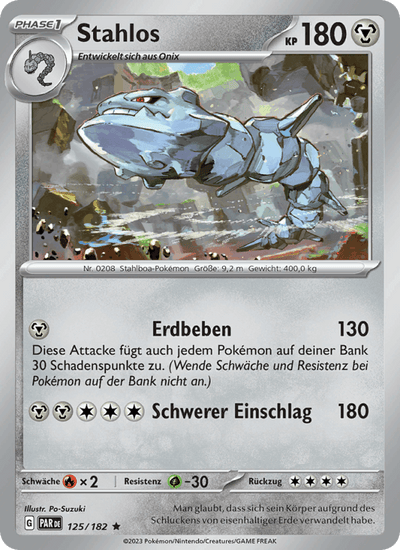 Stahlos 125/182 Paradoxrift Pokémon Karte