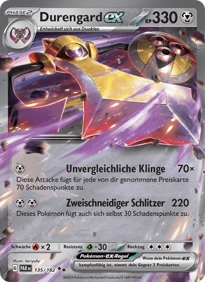 Durengard-ex 135/182 Paradoxrift Pokémon Karte