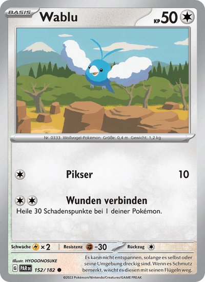 Wablu 152/182 Paradoxrift Pokémon Karte