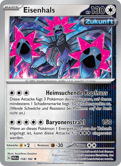 Eisenhals 158/182 Paradoxrift Pokémon Karte