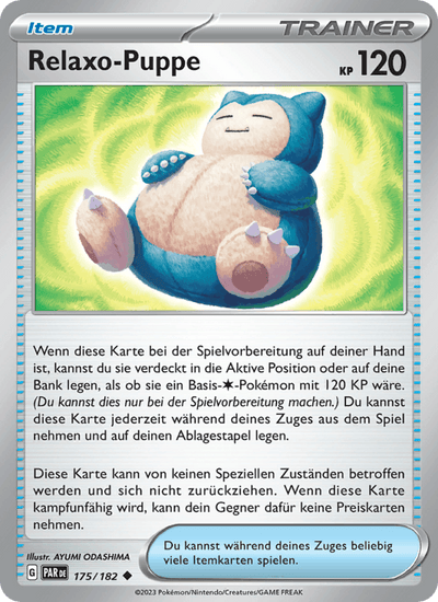 Relaxo-Puppe 175/182 Paradoxrift Pokémon Karte