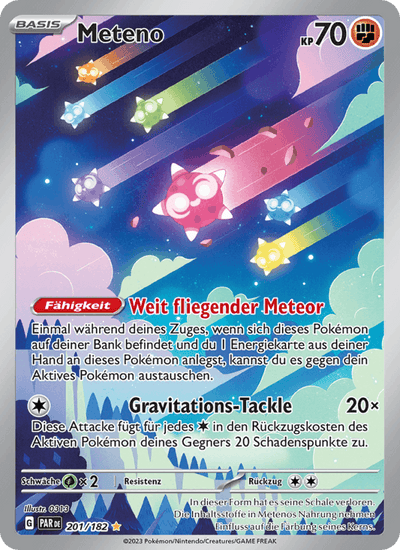 Meteno 201/182 Paradoxrift Pokémon Karte