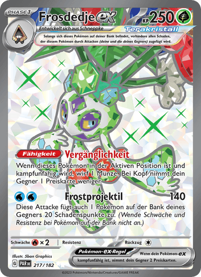 Frosdedje-ex 217/182 Paradoxrift Pokémon Karte