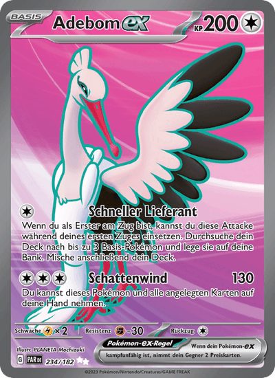 Adebom-ex 234/182 Paradoxrift Pokémon Karte