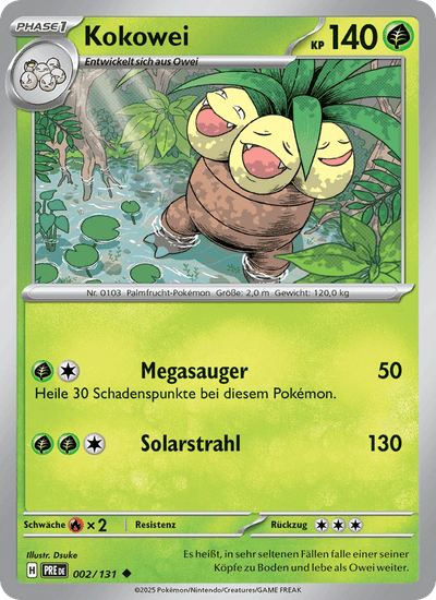 Kokowei 002/131 Prismatische Entwicklungen Pokémon Karte