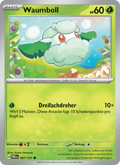 Waumboll 007/131 Prismatische Entwicklungen Pokémon Karte