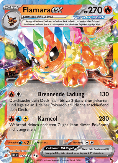 Flamara-ex 014/131 Prismatische Entwicklungen Pokémon Karte