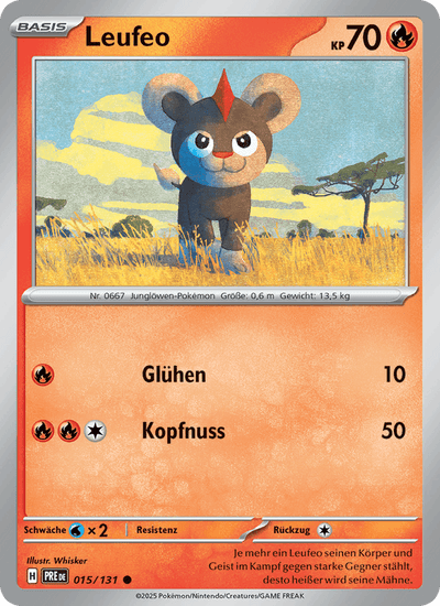 Leufeo 015/131 Prismatische Entwicklungen Pokémon Karte