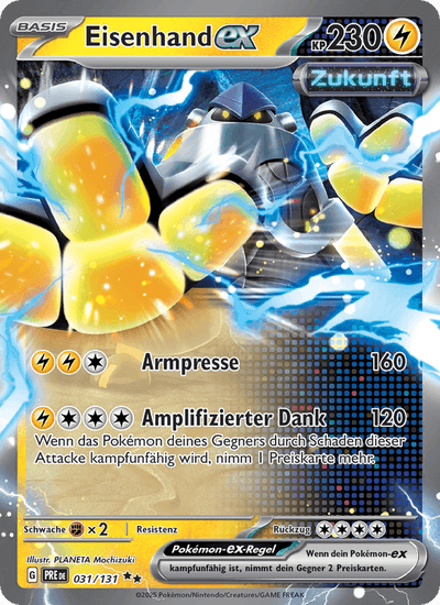 Eisenhand-ex 031/131 Prismatische Entwicklungen Pokémon Karte