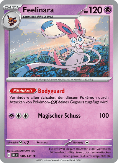 Feelinara 040/131 Prismatische Entwicklungen Pokémon Karte