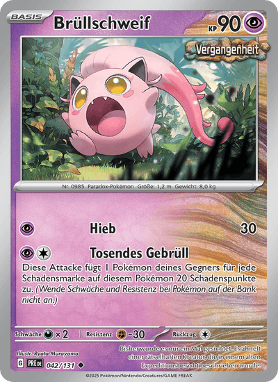 Brüllschweif 042/131 Prismatische Entwicklungen Pokémon Karte