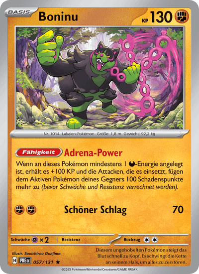 Boninu 057/131 Prismatische Entwicklungen Pokémon Karte