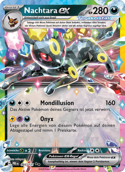 Nachtara-ex 060/131 Prismatische Entwicklungen Pokémon Karte