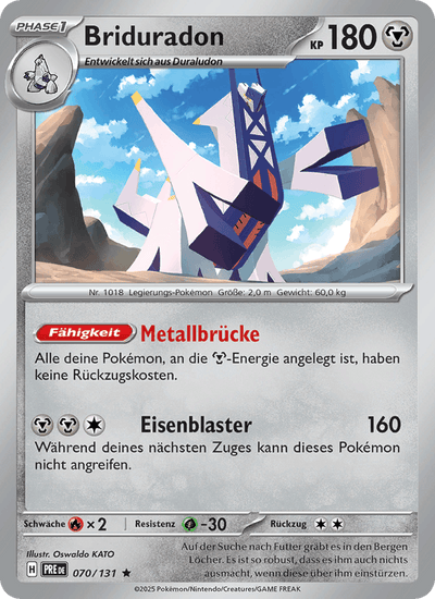 Briduradon 070/131 Prismatische Entwicklungen Pokémon Karte