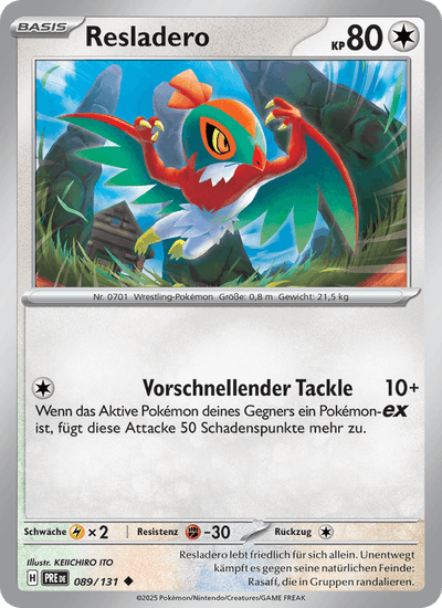 Resladero 089/131 Prismatische Entwicklungen Pokémon Karte