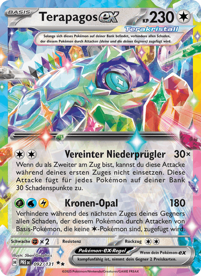 Terapagos-ex 092/131 Prismatische Entwicklungen Pokémon Karte