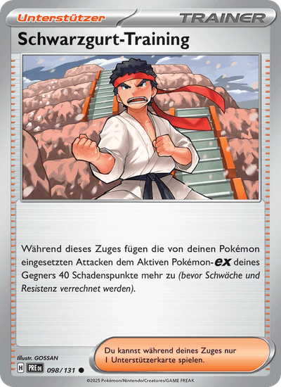 Schwarzgurt-Training 098/131 Prismatische Entwicklungen Pokémon Karte