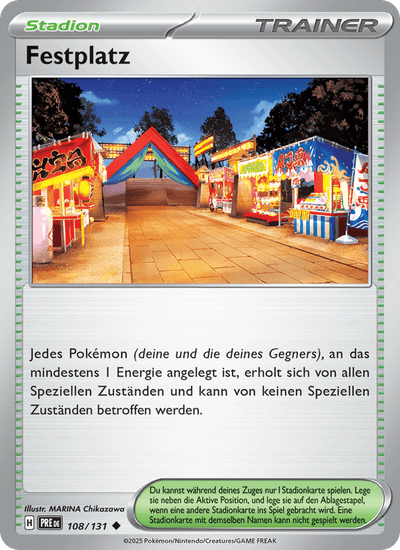 Festplatz 108/131 Prismatische Entwicklungen Pokémon Karte