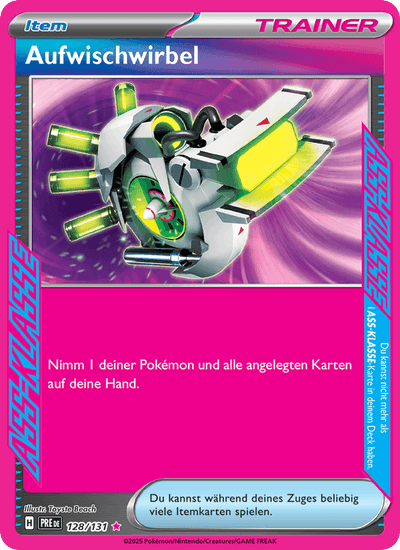 Aufwischwirbel 128/131 Prismatische Entwicklungen Pokémon Karte