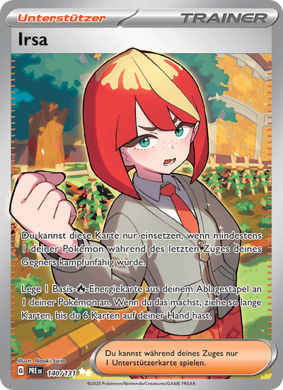 Irsa 140/131 Prismatische Entwicklungen Pokémon Karte