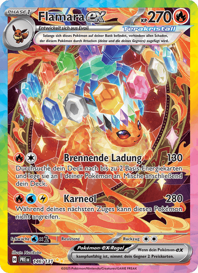 Flamara-ex 146/131 Prismatische Entwicklungen Pokémon Karte