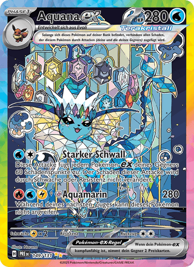 Aquana-ex 149/131 Prismatische Entwicklungen Pokémon Karte