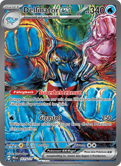 Delfinator-ex 151/131 Prismatische Entwicklungen Pokémon Karte