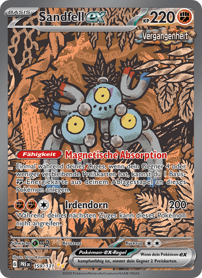 Sandfell-ex 159/131 Prismatische Entwicklungen Pokémon Karte